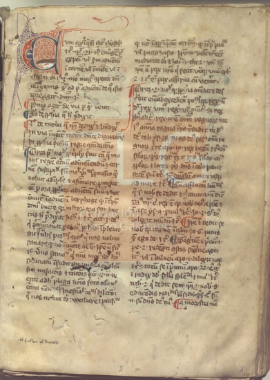 [Meditaciones y comentarios latinos ordenados por las dominicas del ao], [S. XIV]. Fol. 1r