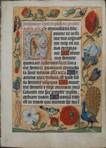 [Liber horarum secundum usum Romanum] [Manuscrito]] : [Fragmento], [post 1510-ante 1530] Fol. 1r