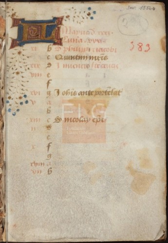 [Liber horarum] [Manuscrito], [S. XV] Fol. 1r